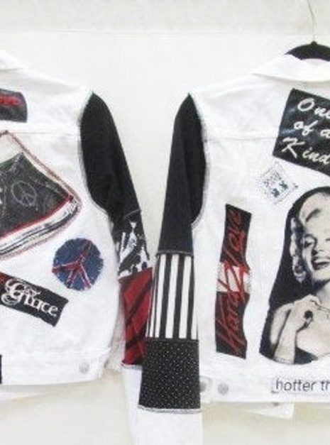 White jacket with patches
