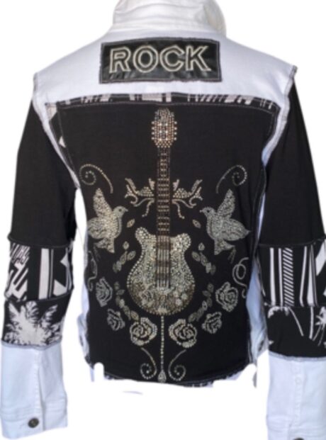 white denim rock jacket