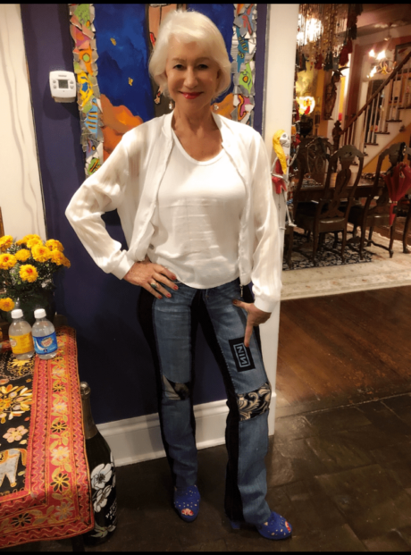 Dame Helen Miren in Styles Ever After Slim Leg Jeans